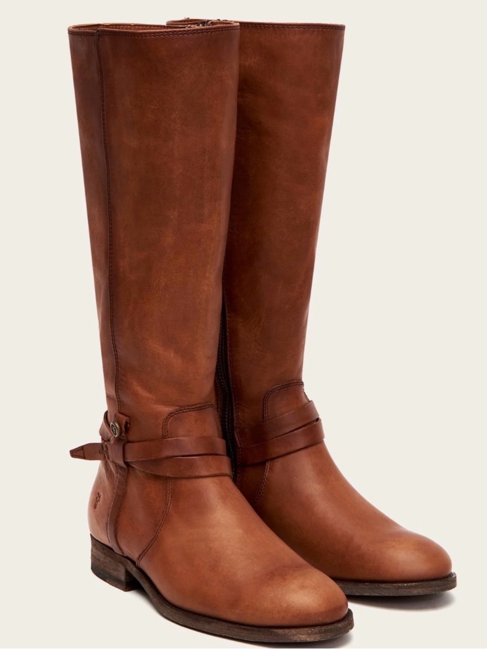 Frye Women’s Melissa Belted Riding Boots - Light Cognac